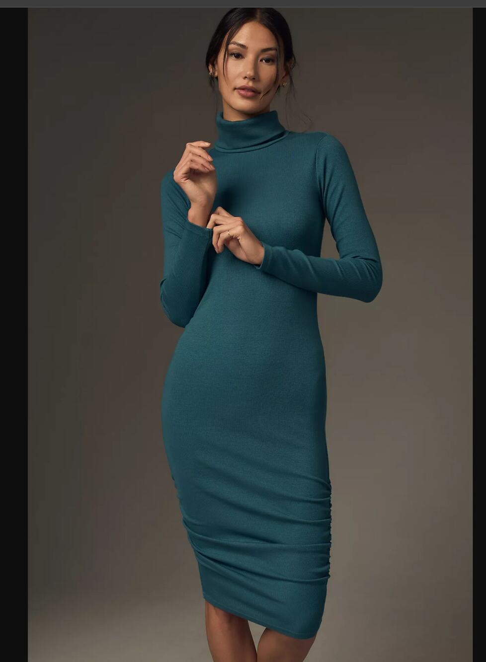 Stateside Turtleneck Ribbed Dress-New Small